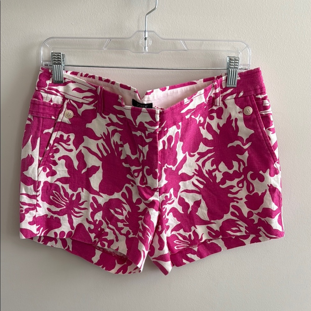 J. Crew Floral Pink and White Women's Shorts